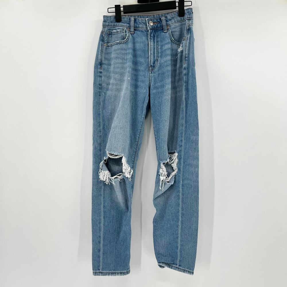 American Eagle Comfort Stretch Waist Band Distressed Mom Jeans‎ 0